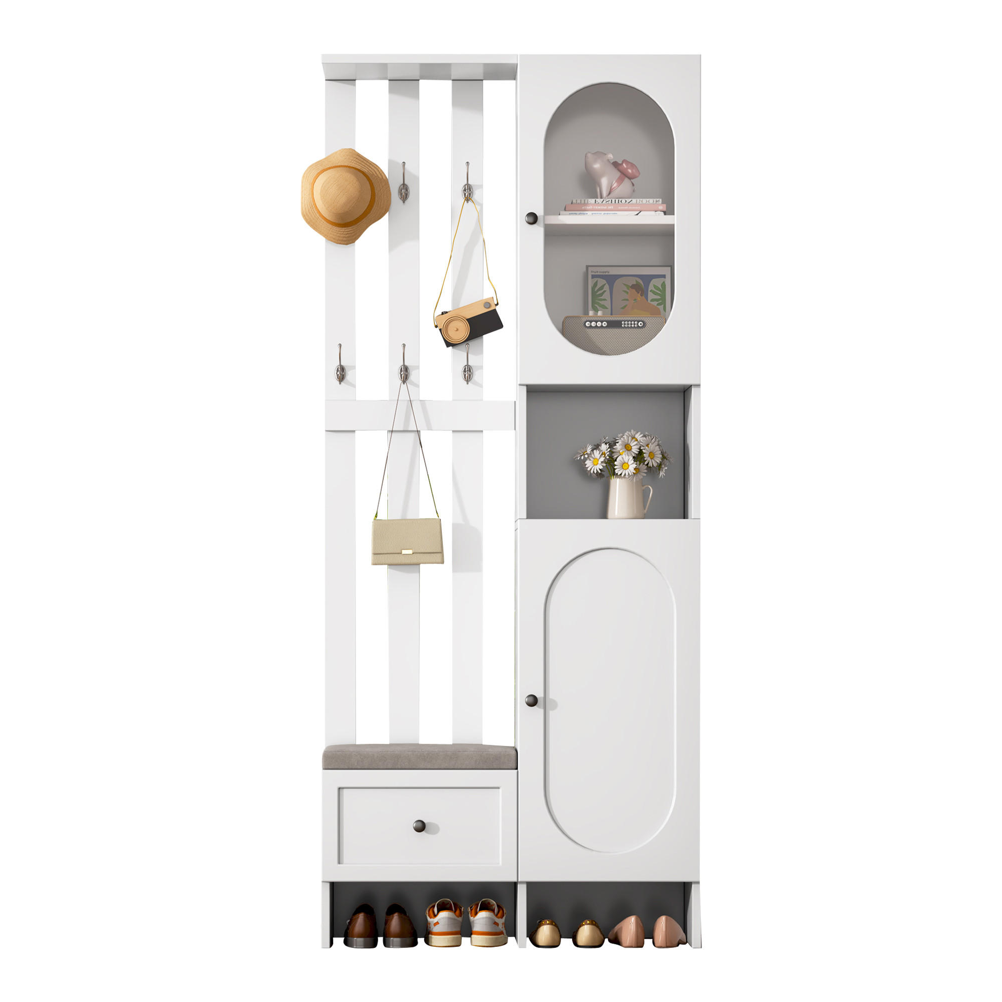 Evryae Garderobe Weiß 85x200x33.5 cm