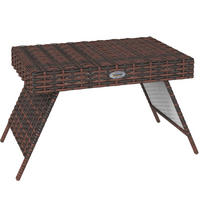 BEISTELLTISCH 60/41/41 cm braun aus Rattan klappbar - Braun, Kunststoff (60/41/41cm) - OKWISH