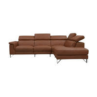 ECKSOFA Antares Echtleder Cognacbraun - Cognac, Leder/Metall (276/224cm)