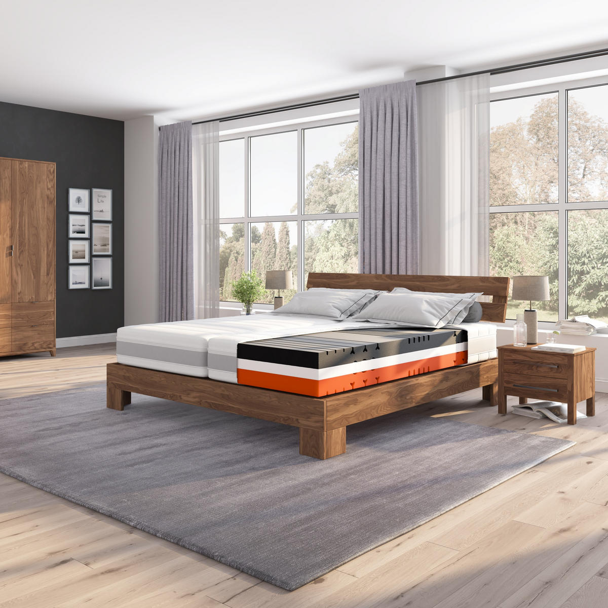 KALTSCHAUM-MATRATZE "Sleep Balance Pro", H2/H3, 100 x 200 cm, Höhe: ca. 24 cm - Weiß, Textil (100/200cm) - Hn8 Schlafsysteme