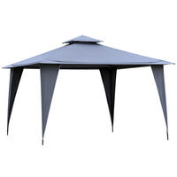 PAVILLON, Grau/Beige, Metall , Polyester - Grau, Metall (345/268/345cm) - Outsunny