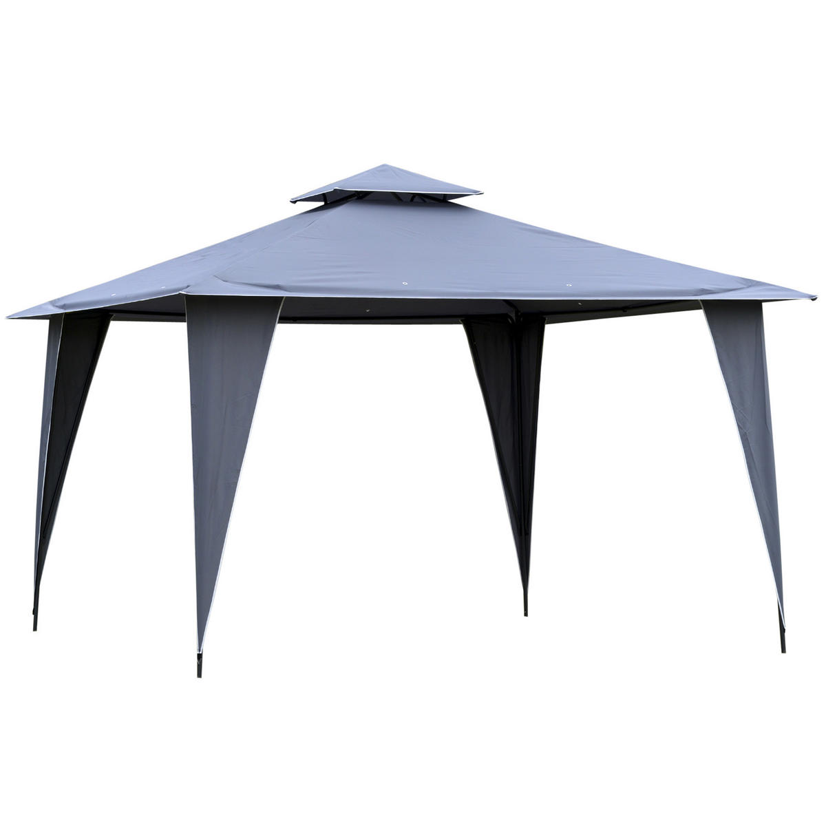 PAVILLON, Grau/Beige, Metall , Polyester - Grau, Metall (345/268/345cm) - Outsunny