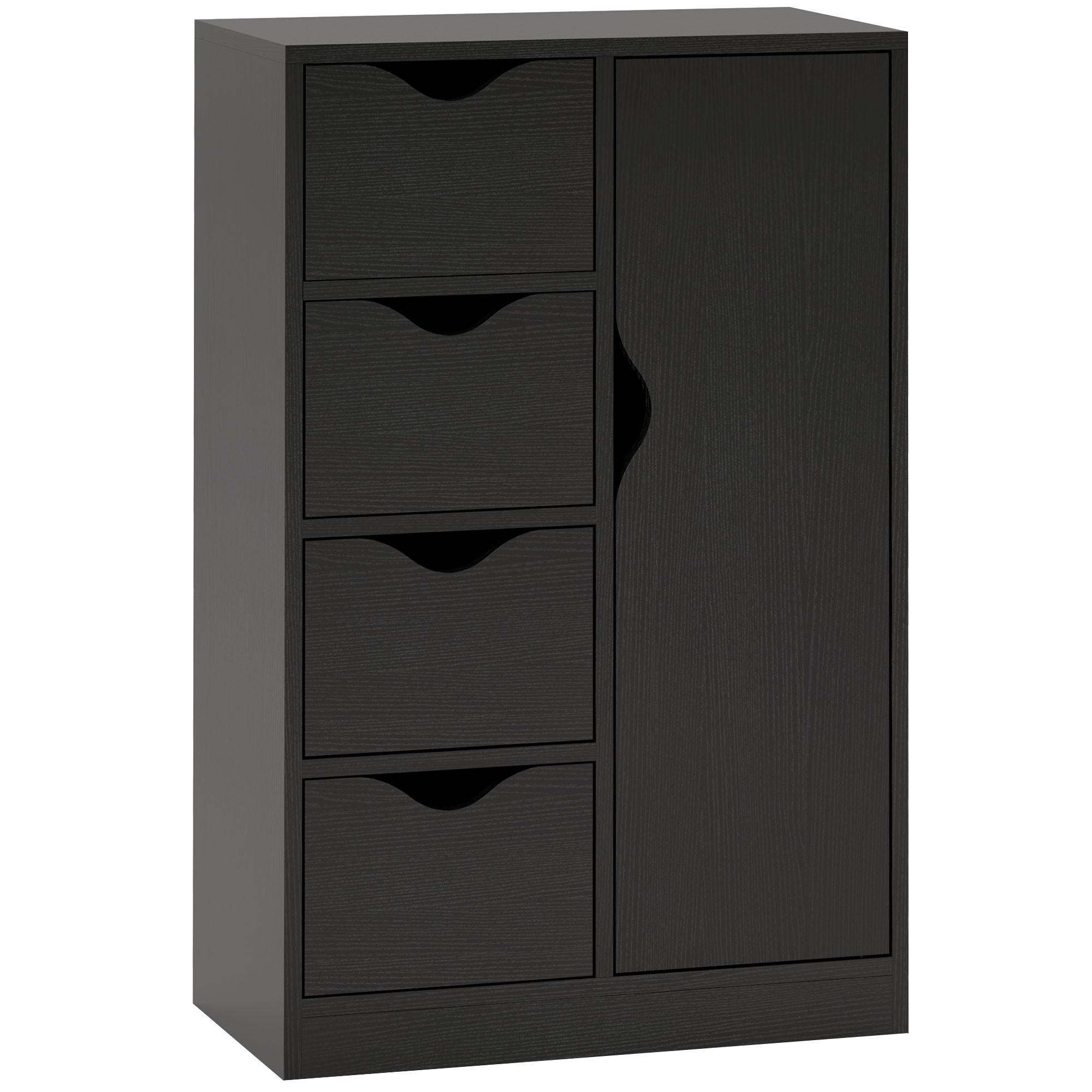 KOMMODE DE-12423 54/29/83 cm Schwarz - Schwarz, Holzwerkstoff (54/83/29cm) - ComfortXL