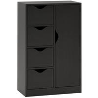 KOMMODE DE-12423 54/29/83 cm Schwarz - Schwarz, Holzwerkstoff (54/83/29cm) - ComfortXL