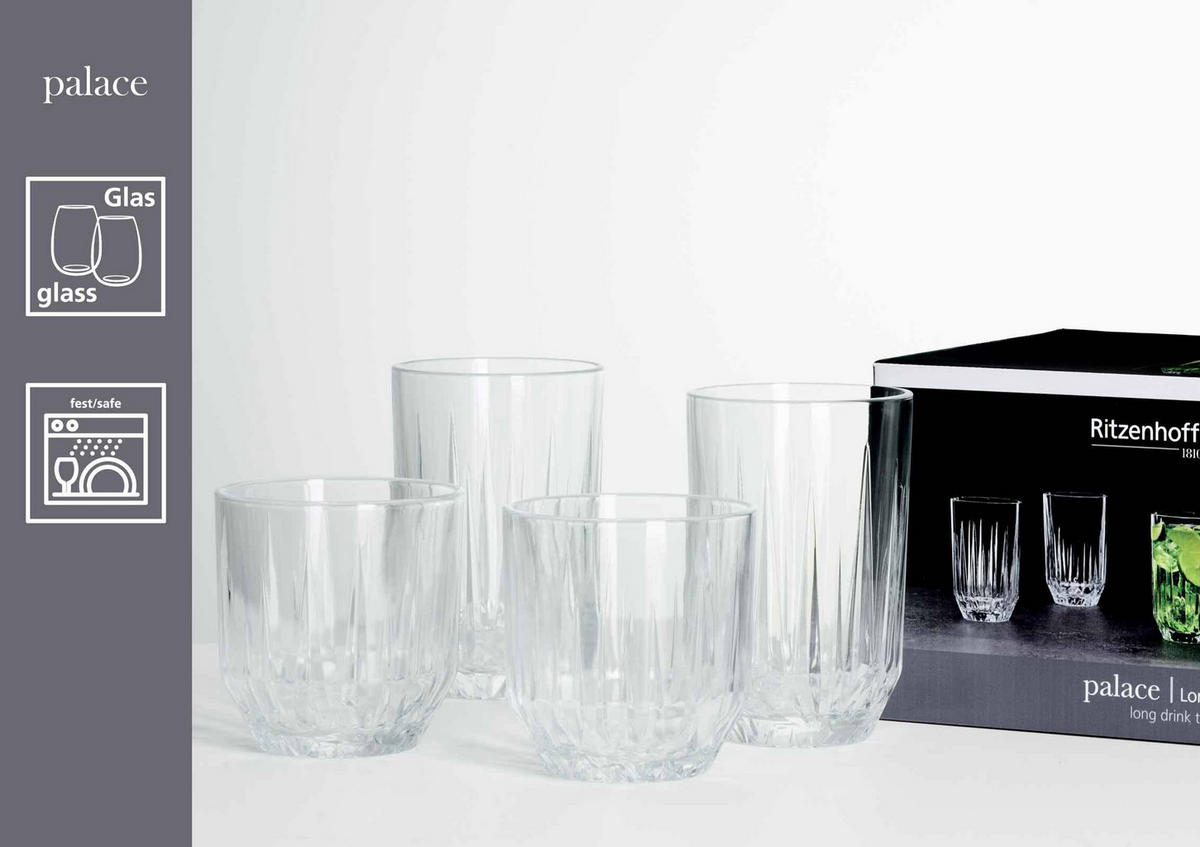 WHISKY & LONGDRINKGLÄSER-SET Palace transparent 12er Set - Transparent, Glas - Ritzenhoff Breker