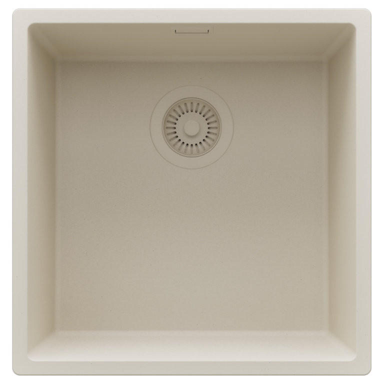 UNTERBAUSPÜLE GRANIT London, 2-er set Alles Beige 46/47 cm, 1 Becken + Ablauf-Set ab 50er Unterschrank - Beige, Kunststoff (46/20/47cm) - Primagran