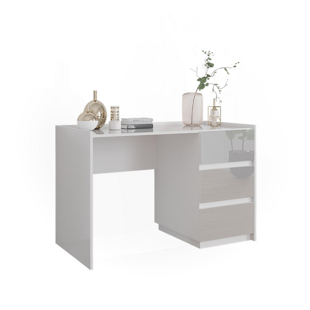 TOALETNÍ STOLEK Marla Bílá vysoký lesk - vysoce lesklá bílá, kompozitní dřevo (120/78.6/60cm) - Vicco