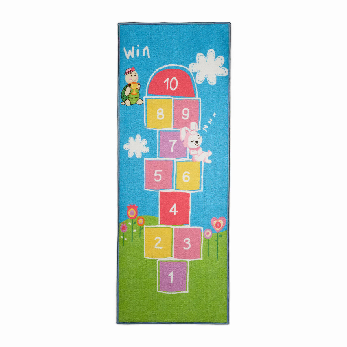 KINDERTEPPICH Hüpfspiel - Multicolor, Kunststoff/Textil (70/180cm) - Relaxdays