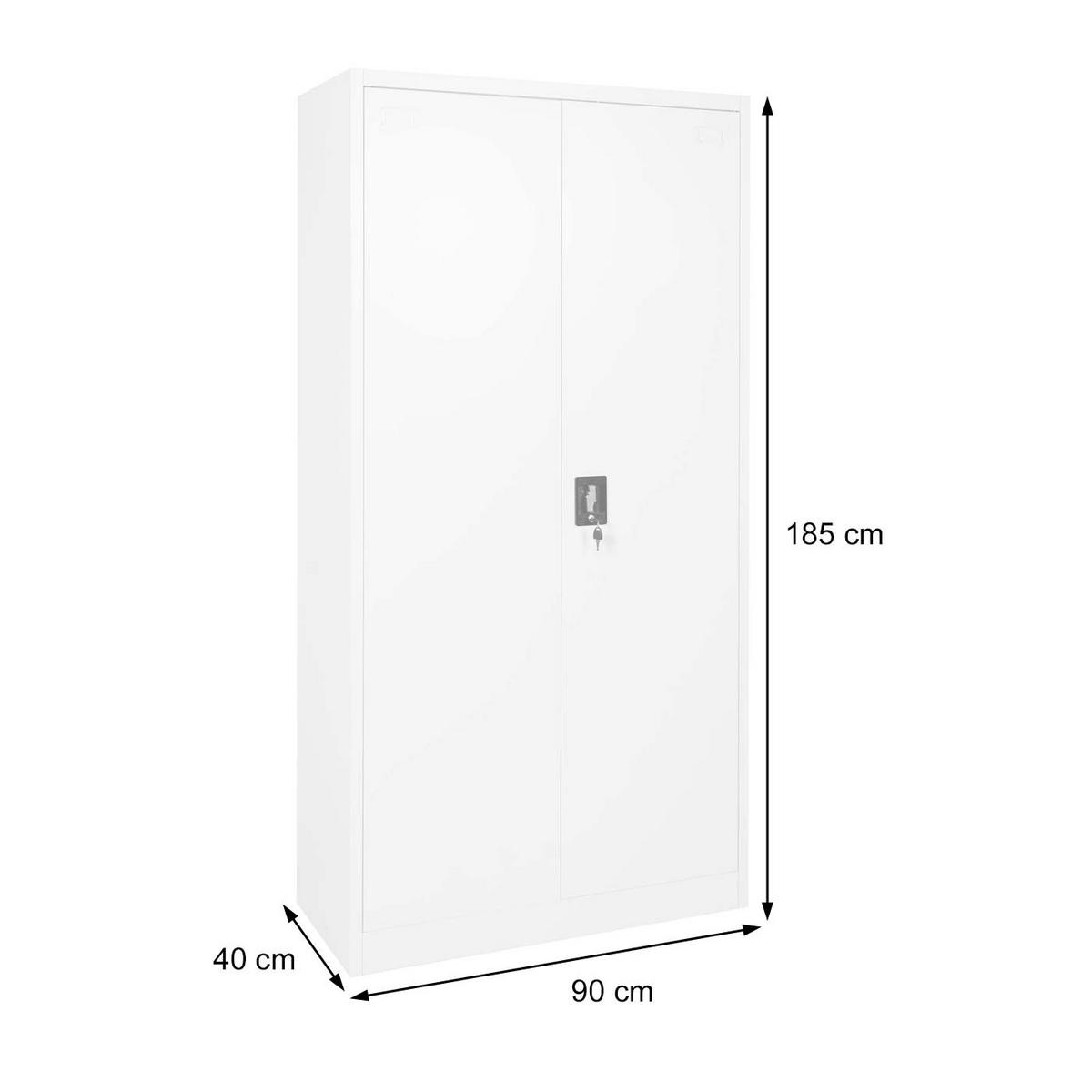 AKTENSCHRANK Hellgrau - Hellgrau, Metall (90/185/40cm) - MCW