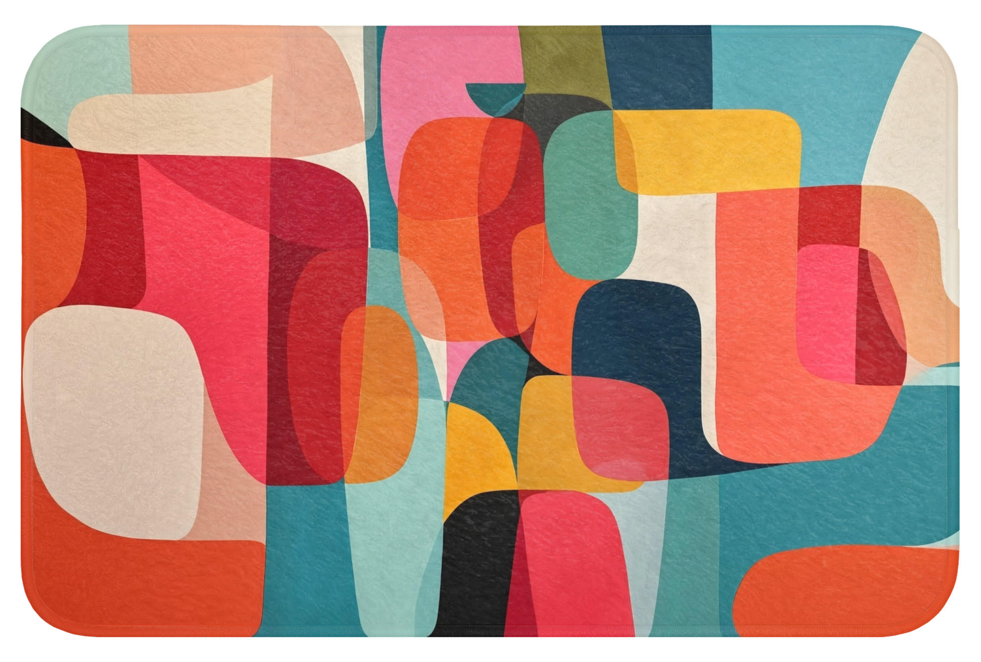 KOUPELNOVÁ PŘEDLOŽKA Tvary - barevné - abstraktní - letadla 60x40 cm - různobarevná, textil/plast (60/40cm) - OnlyWow