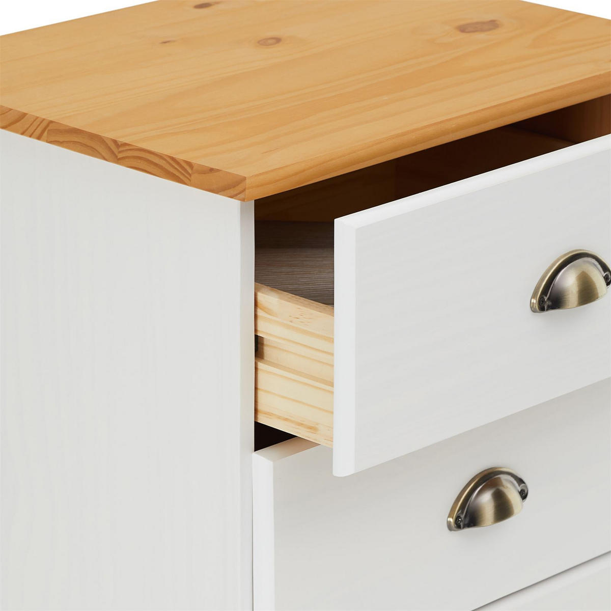 KOMMODE PARIS - Weiß/Braun, Holz (48/95/39cm) - IDIMEX