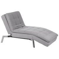 RELAXLIEGE Samtstoff hellgrau verstellbar Loiret - Silberfarben/Grau, Textil (179/93/76cm) - Beliani