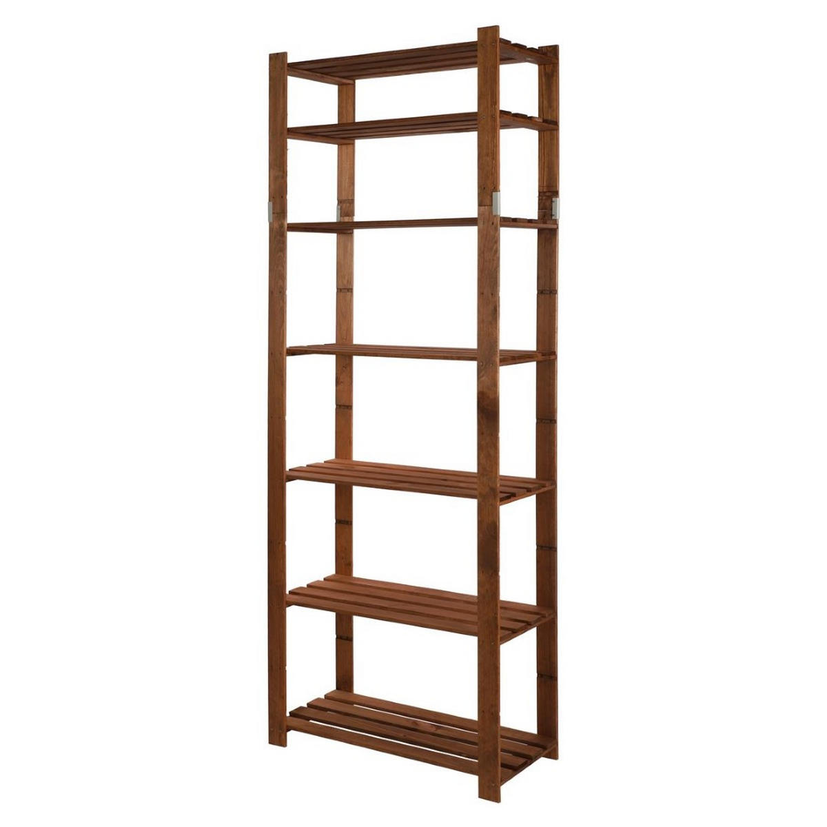 HOLZREGAL PINEPEAK 220x80x38cm 7 Fachboden 1,2cm dickes Kiefernholz Braun - Braun, Holz (80/220/38cm) - PROREGAL