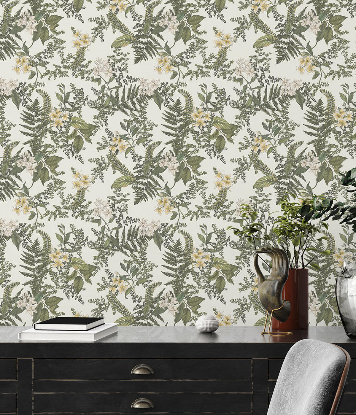 VLIESTAPETE Grün 53/1005 cm - Weiß, Textil (53/1cm) - KUNSTLOFT