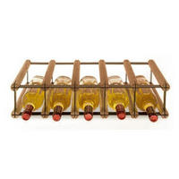 WEINREGAL Vinotega Mod Metal 12,5x52,5x24,5 cm 5x1 Flaschen Massives Kiefernholz Braun Geölt - Braun, Holz (52.5/12.5/24.5cm) - PROREGAL
