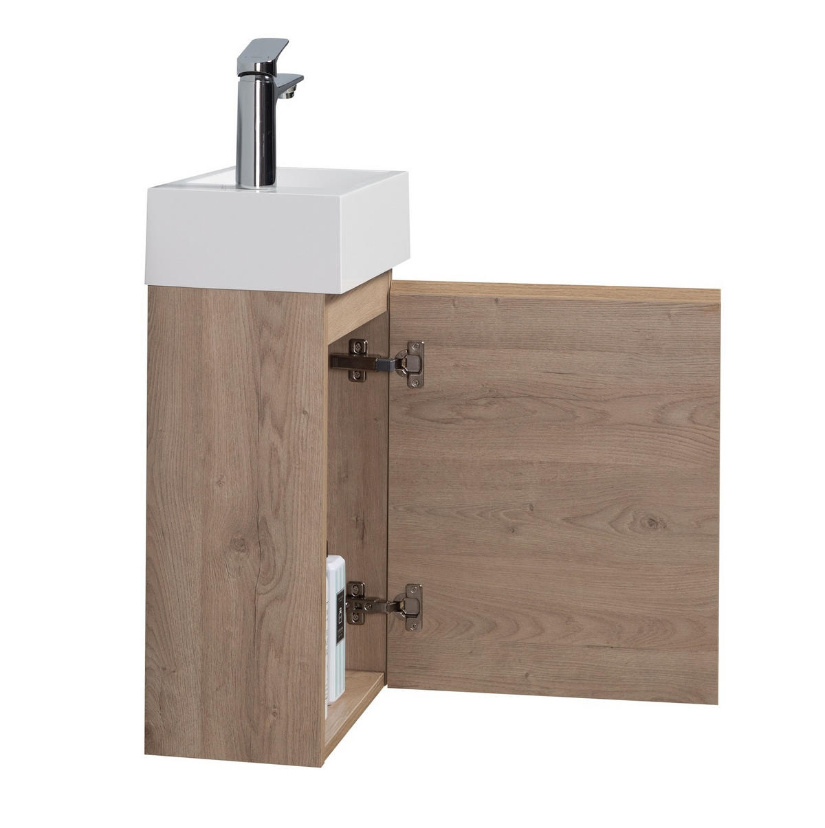 GÄSTE-WC-MÖBELSET Angela 2 Teile Kastanien Eiche - 40 x 22 x 64 cm - Kastanienfarben/Eichefarben, Holz (40/52/22cm) - Badplaats