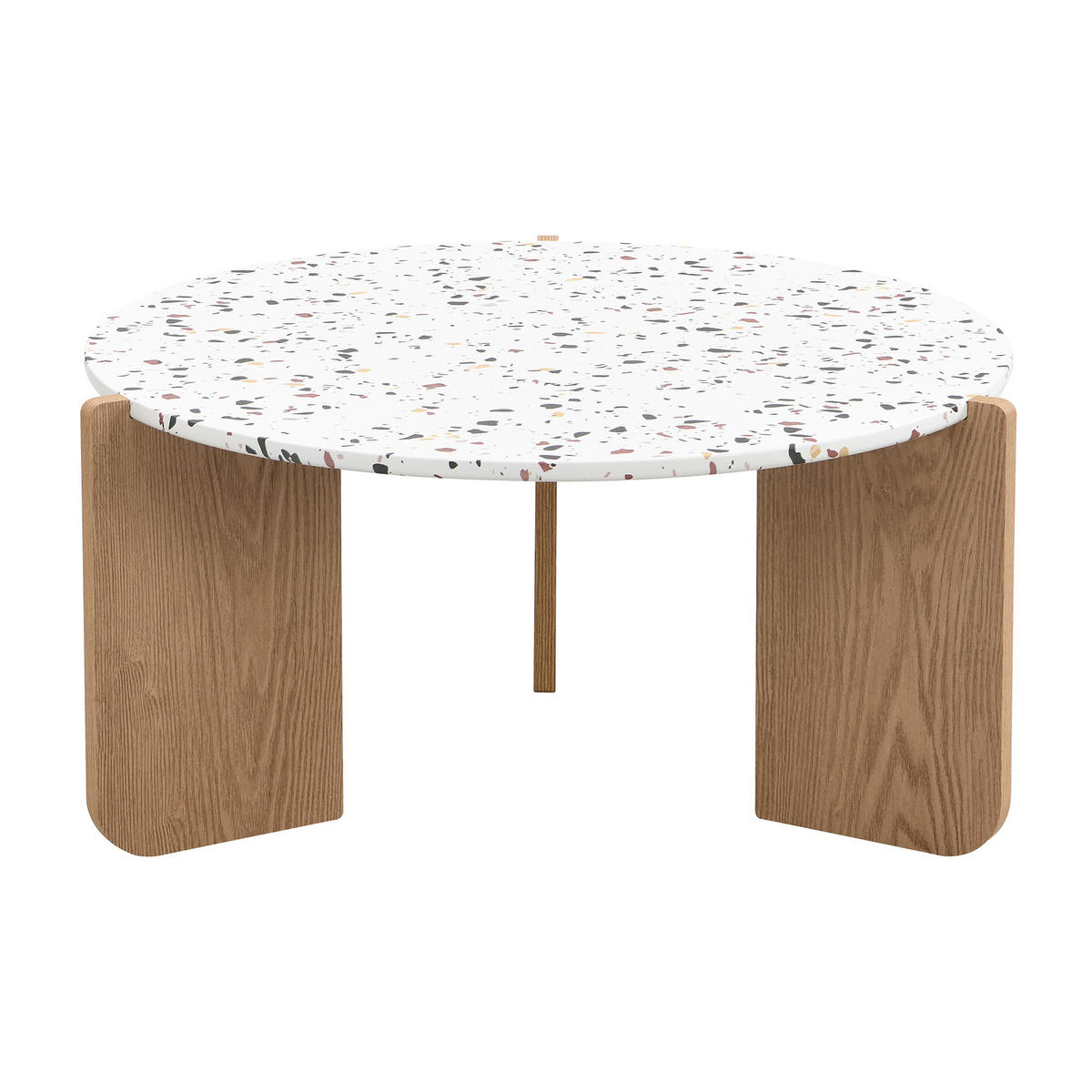 COUCHTISCH 2er-Set 70/70/35 cm und 50/50/45,5 cm in Natur mit einzigartigem Design - Weiß, Holzwerkstoff (70/70/35cm) - OKWISH