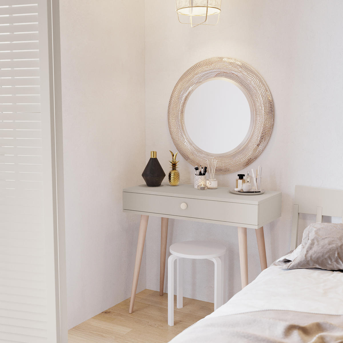 KONSOLE NATURA, 90 cm, Kaschmir, mit 1 Schublade - Kaschmir, Holz (90/80/31cm) - Excellent Home