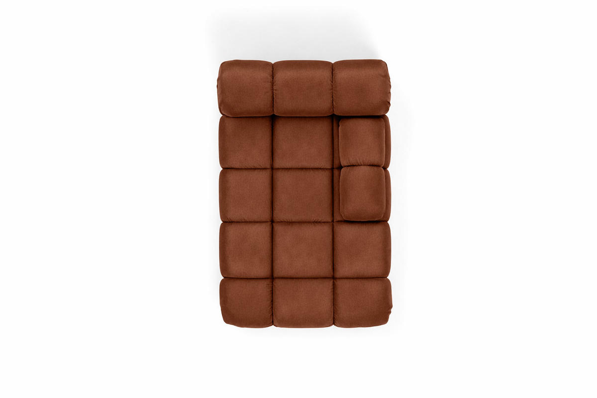 CHAISELONGUE Modular, Veloursstoff Salvador, Dunkelbraun, Rechts, Selia - Dunkelgrün/Dunkelbraun, Holz (95/70/160cm) - Kaiser Möbel