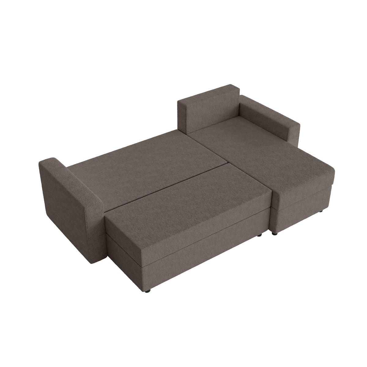 ECKSOFA Goka L mit Schlaffunktion, Braun - Braun, Textil (230/146cm) - Fedve