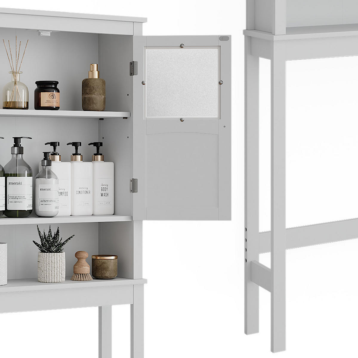TOILETTENSCHRANK Bianco Weiß 69 x 171 cm - Weiß, Holzwerkstoff (69/171/19.8cm) - Vicco