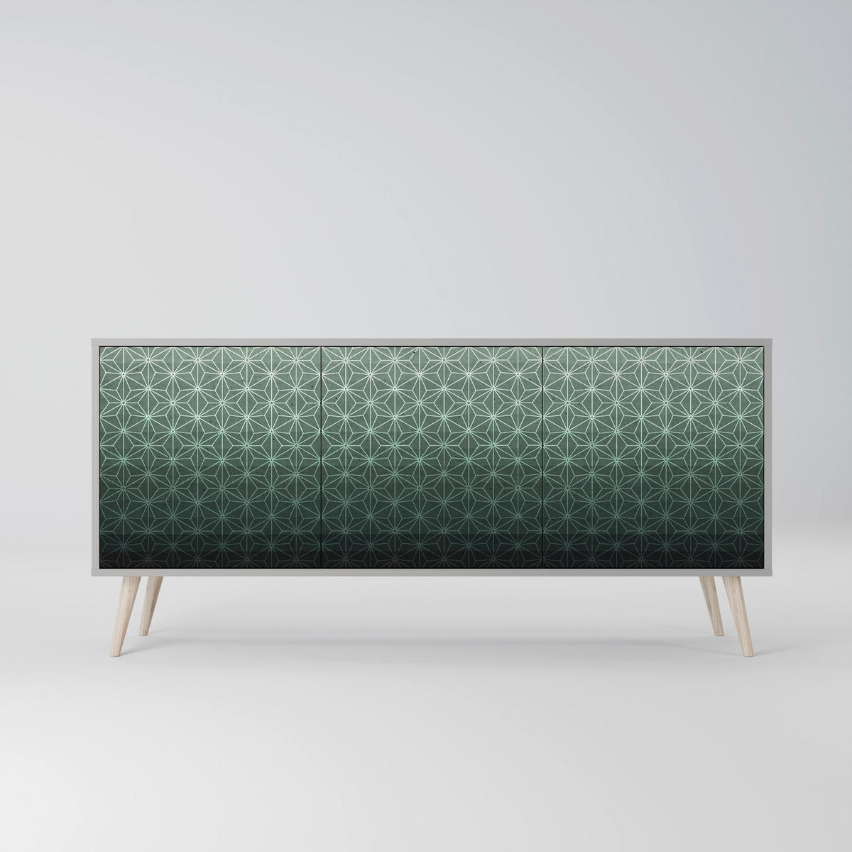 SIDEBOARD ORNAMENTAL GLIMMER, Eicheneffekt, 164,5x42x77,5 cm, 3 Türen - Eichefarben/Buchefarben, Holzwerkstoff/Buchenholz (164.5/77.5/42cm) - SpaceRebels