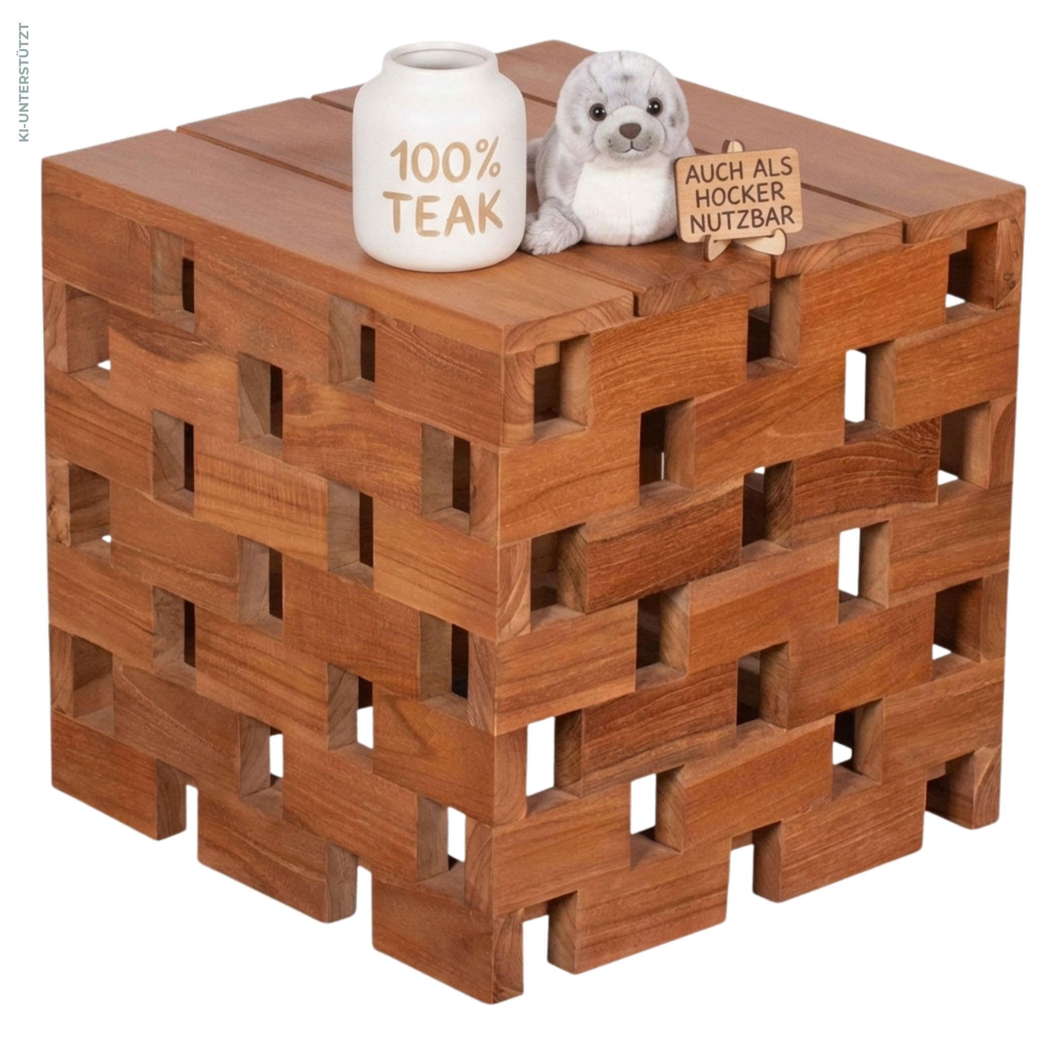 BEISTELLTISCH Dunham - Naturfarben, Holz (52/52/52cm) - Mr. Deko