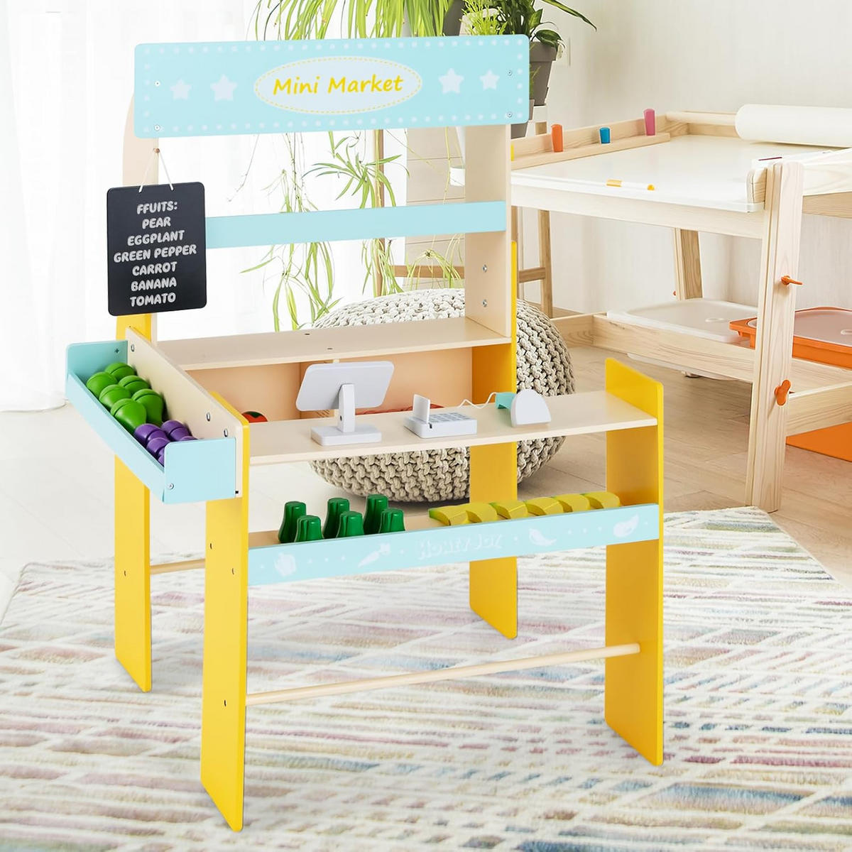KAUFMANNSLADEN 101cm Multicolor - Multicolor, Holz (70/101/63cm) - COSTWAY