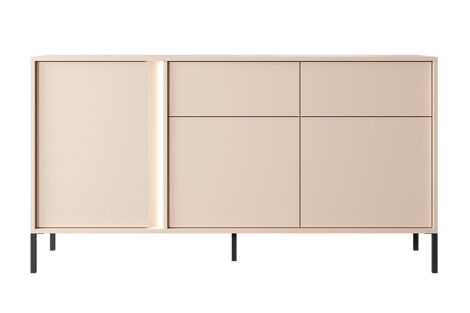 KOMMODE Dast beige 153 / 39,5 / 81cm - Beige/Akaziefarben, Holz/Holzwerkstoff (153/81/39.5cm) - Feldmann-Wohnen