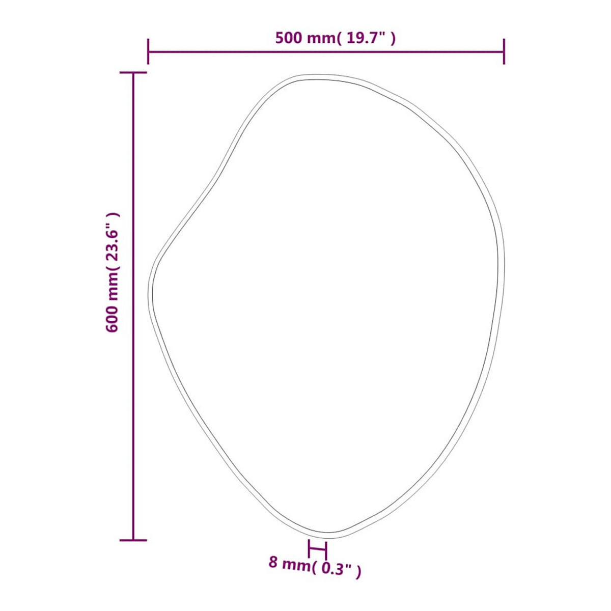 WANDSPIEGEL Schwarz 60/50 Cm - Schwarz, Glas (50/60/60cm) - vidaXL