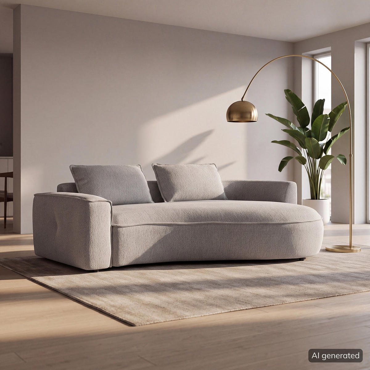 2,5-SITZER SOFA - Hellgrau/Schwarz, Kunststoff/Textil (217/82/146cm) - home24