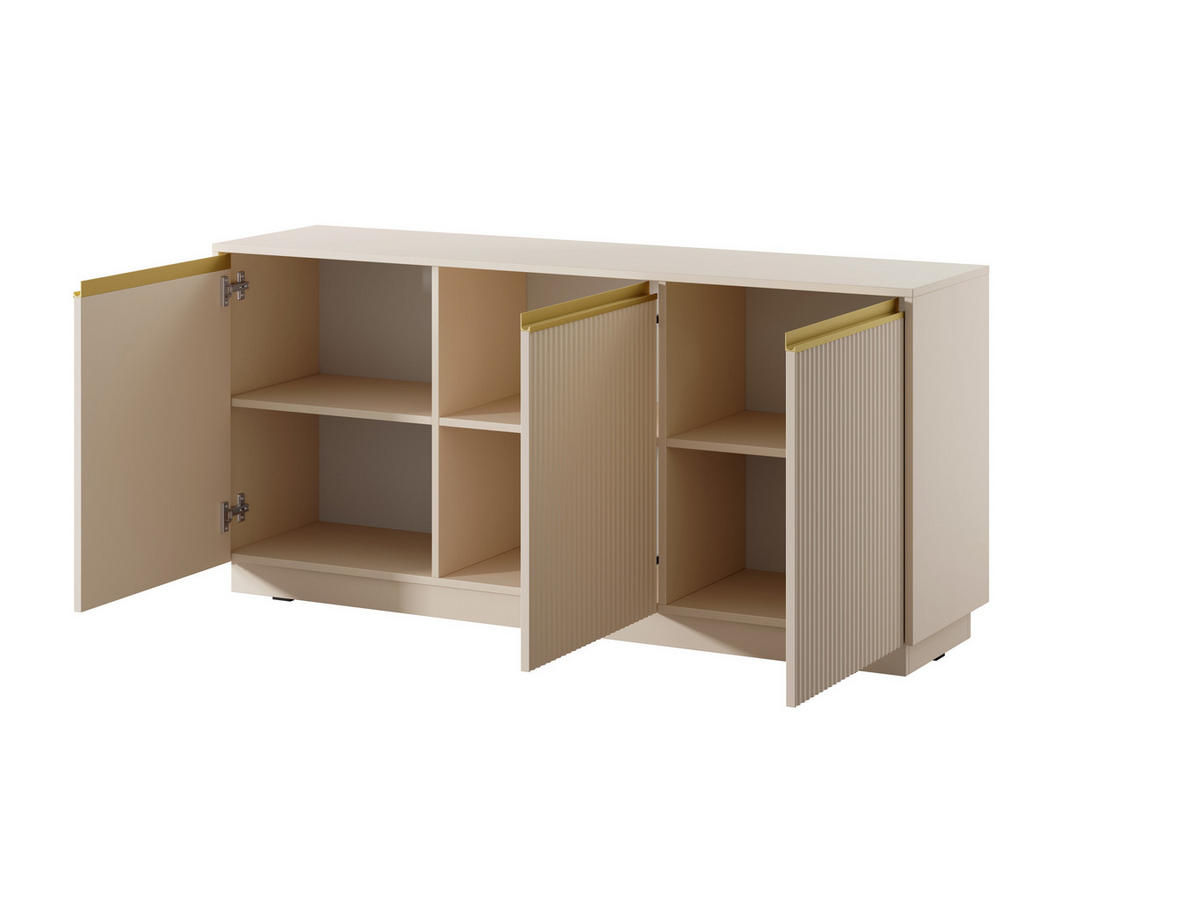 KOMMODE - Kommode Delu K154 - Beige - Beige, Holzwerkstoff (154/72/39cm) - Möblo