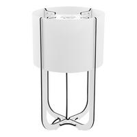 LED TISCHLEUCHTE LIGNANO Weiß Braun - Weiß, Kunststoff (15/15/25cm) - Globo Lighting