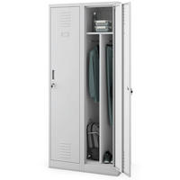 UMKLEIDESCHRANK Spind WIEN 2 Abteile 180x80x50cm Grau - Grau, Metall (80/180/50cm) - DELUKE