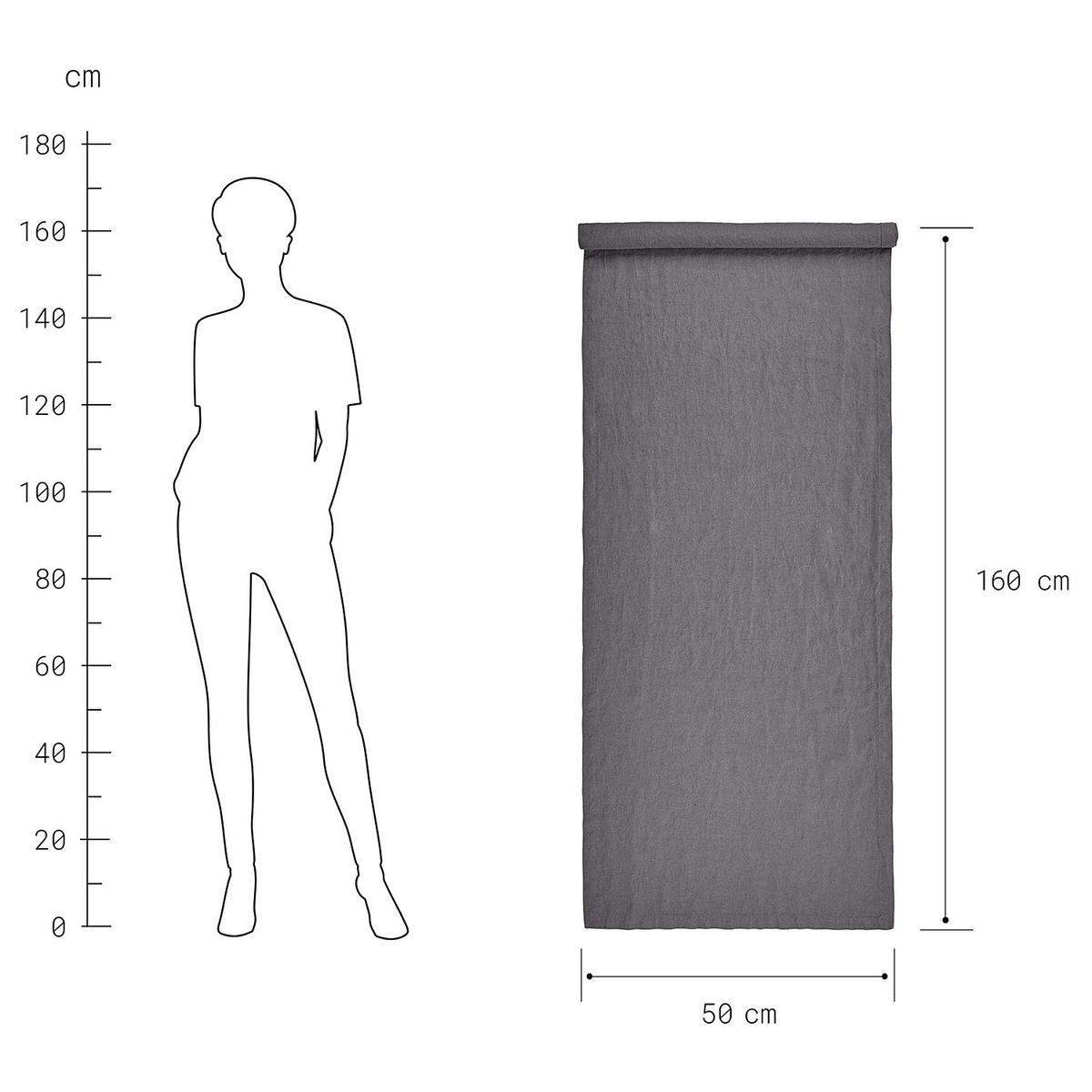 TISCHLÄUFER Riga - Anthrazit, Textil (50/160cm) - Butlers