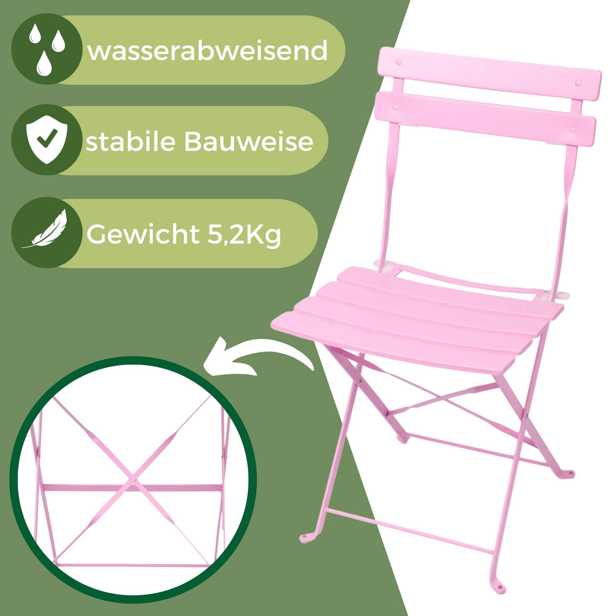 BISTRO SET Rosa - Rosa, Metall - Albatros