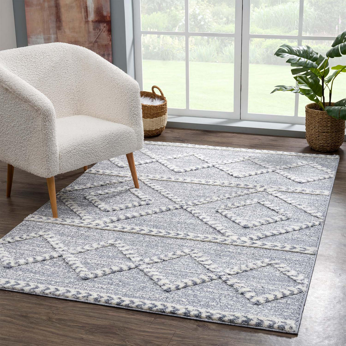 HOCHFLOR-TEPPICH Focus 3022 Grau 200x290 cm - Grau, Textil (200/290cm) - carpet city