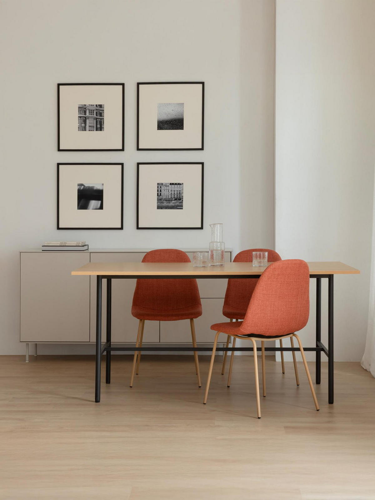 ESSTISCH Gaia Natürlich - Schwarz 90 x 160 - Braun, Holzwerkstoff (160/90/75cm) - Kenay Home