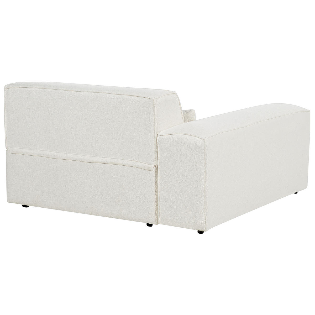 ČALOUNĚNÉ LEHÁTKO CHAISE LONGUE PRAVOSTRANNÉ Bouclé Krémově bílé Hellnar - bílá/krémová, textil (102/70/176cm) - Beliani