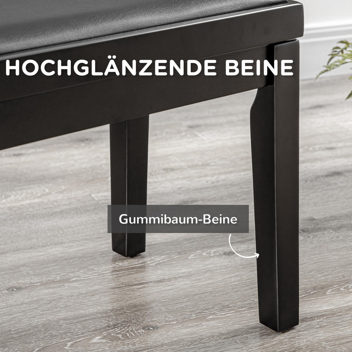 KLAVIERHOCKER, Klavierbank, Schwarz - Schwarz, Holz (33/56/63cm) - HOMCOM