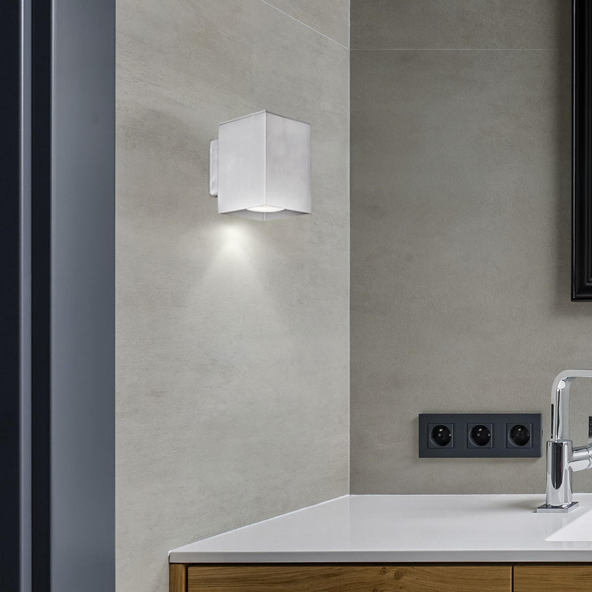 LED WANDLEUCHTE Aluminium Silber - Silberfarben, Metall (7.5/10.6/10cm)