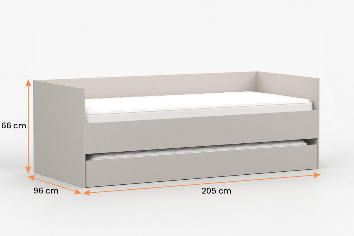 AUSZIEHBETT SIMO 90/200 cm in Kaschmir - Kaschmir, Holzwerkstoff (90/200cm) - Deine Möbel 24
