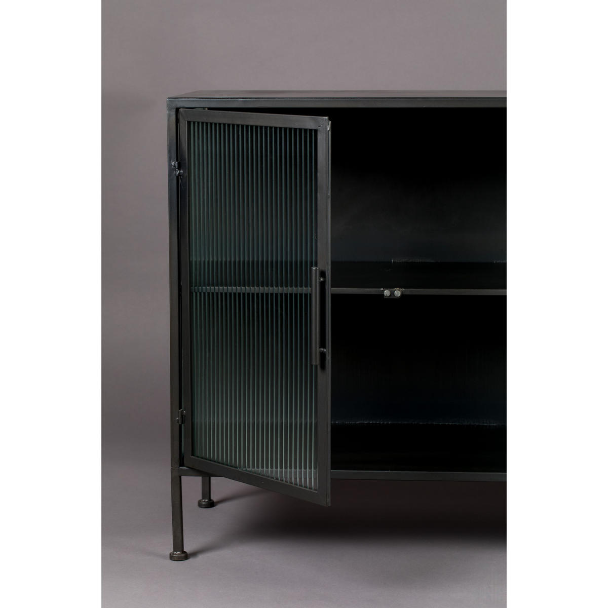 SIDEBOARD Boli Niedrig Metal Black - Schwarz, Metall (150/80/35cm) - Dutchbone