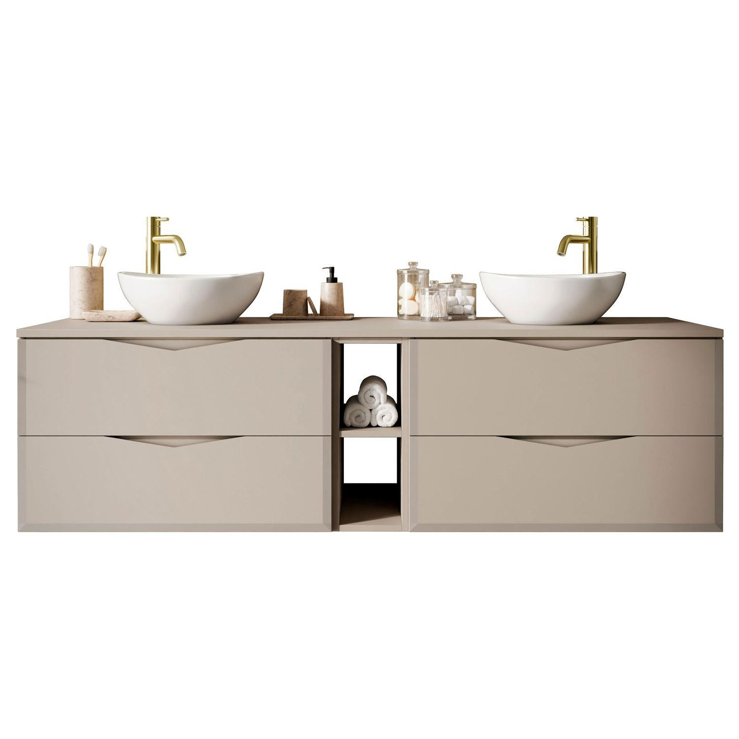 WASCHTISCHUNTERSCHRANK MIRA III 140 cm - Kaschmir, Holzwerkstoff (140/50/46cm) - Lookway