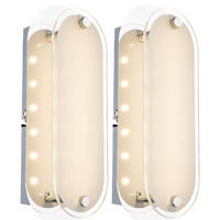 LED WANDLEUCHTE Metall Chrom Silber - Silberfarben, Glas (8/6/19cm) - Globo Lighting