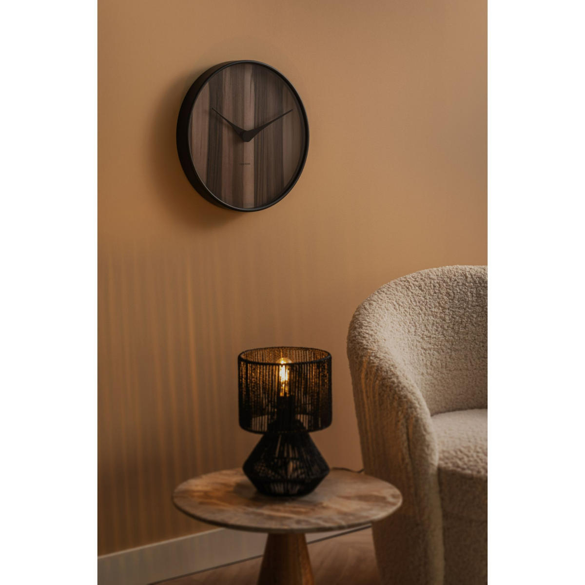 TISCHLAMPE Forma 20/20/30 cm - Schwarz, Naturmaterialien (20/20/30cm) - Leitmotiv