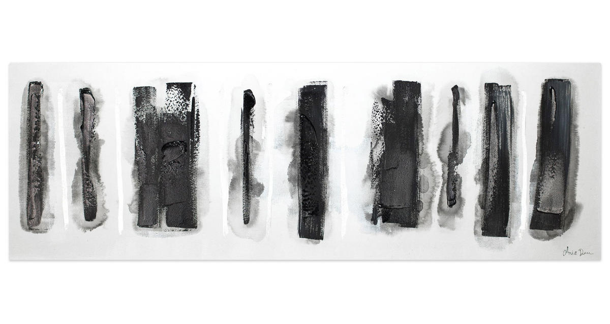 ACRYLBILD HANDGEMALT 150/50 cm - Schwarz, Holz/Textil (150/50cm) - KUNSTLOFT