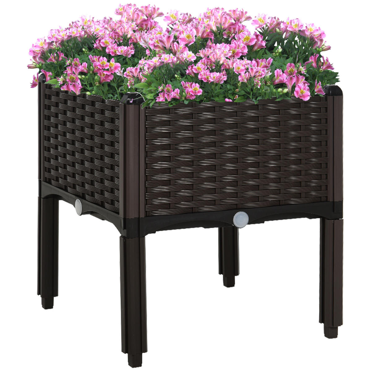 HOCHBEET DE-05323 Rattan-Look, Kunststoff, 1 Stück Braun - Braun, Kunststoff (40/44/40cm) - ComfortXL