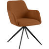 ESSZIMMERSTUHL Cord Orange - Schwarz/Orange, Textil/Metall (56/81/62cm) - CLP