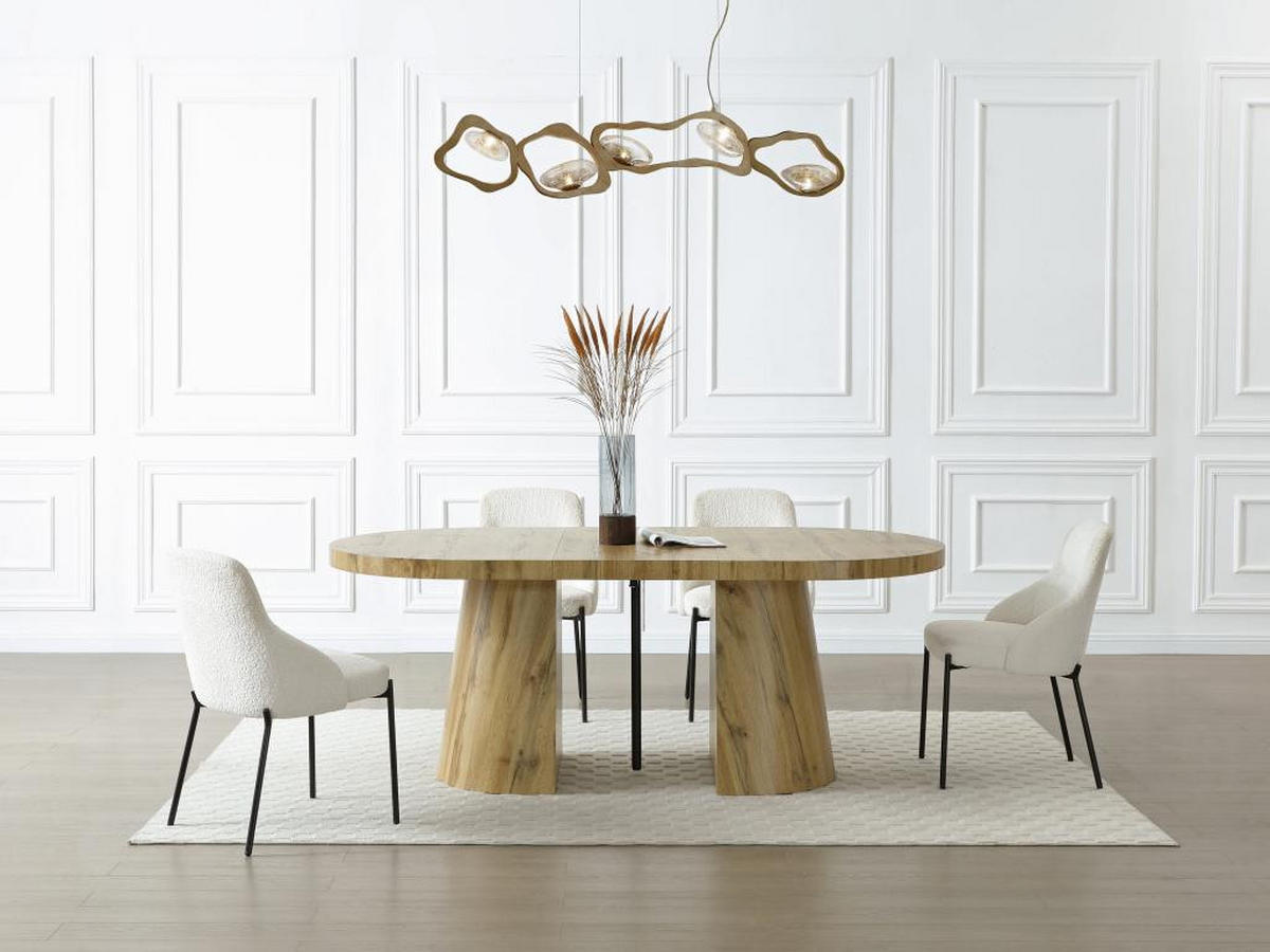 ESSTISCH ausziehbar - 6 bis +12 Personen - MDF - Holzfarben hell - CLOEVA - Naturfarben, Holz (300/100/76cm) - Vente-Unique